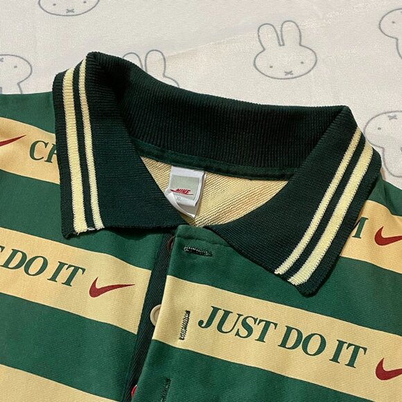 Nike Printed Contrast Stripe Polo Shirt, Green - Picture 2 of 6